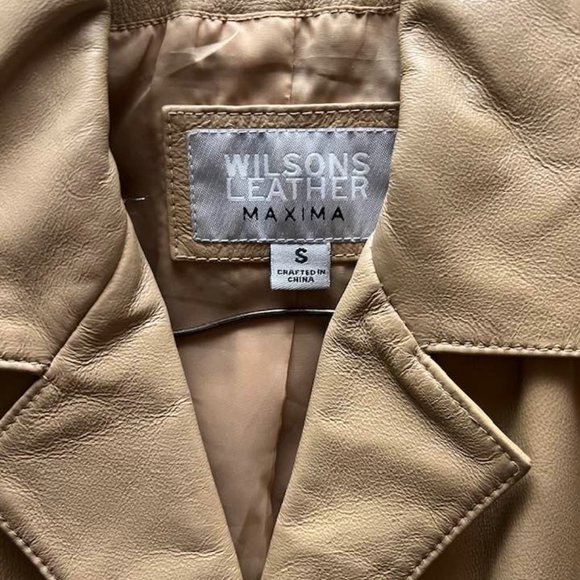 Wilson`s Beige Leather Jacket Size S Small - Picture 2 of 4